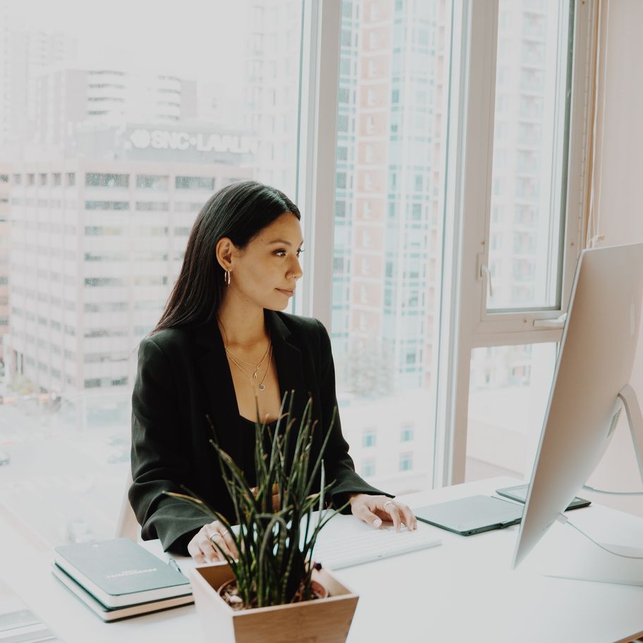 Business owner working at a desk